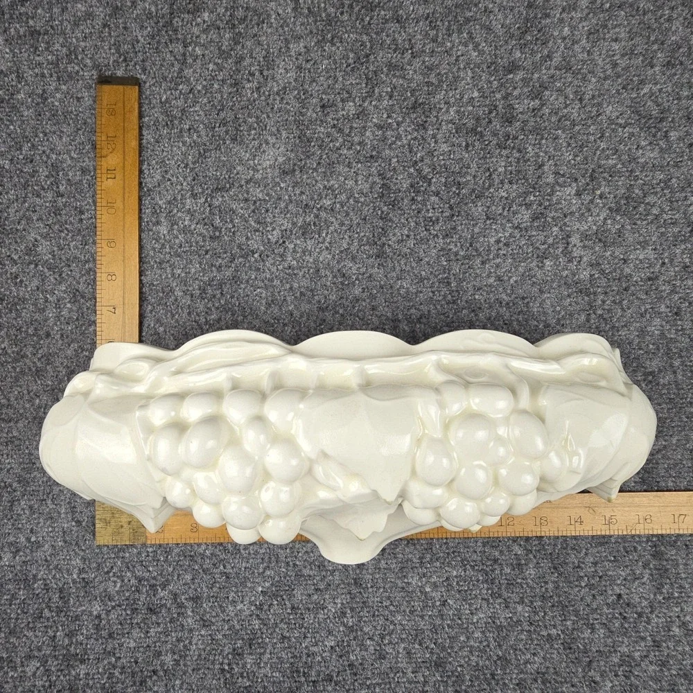 Vintage Ceramic Sculpted Glazed Wall Planter and Sconce for Indoor or Outdoor‎